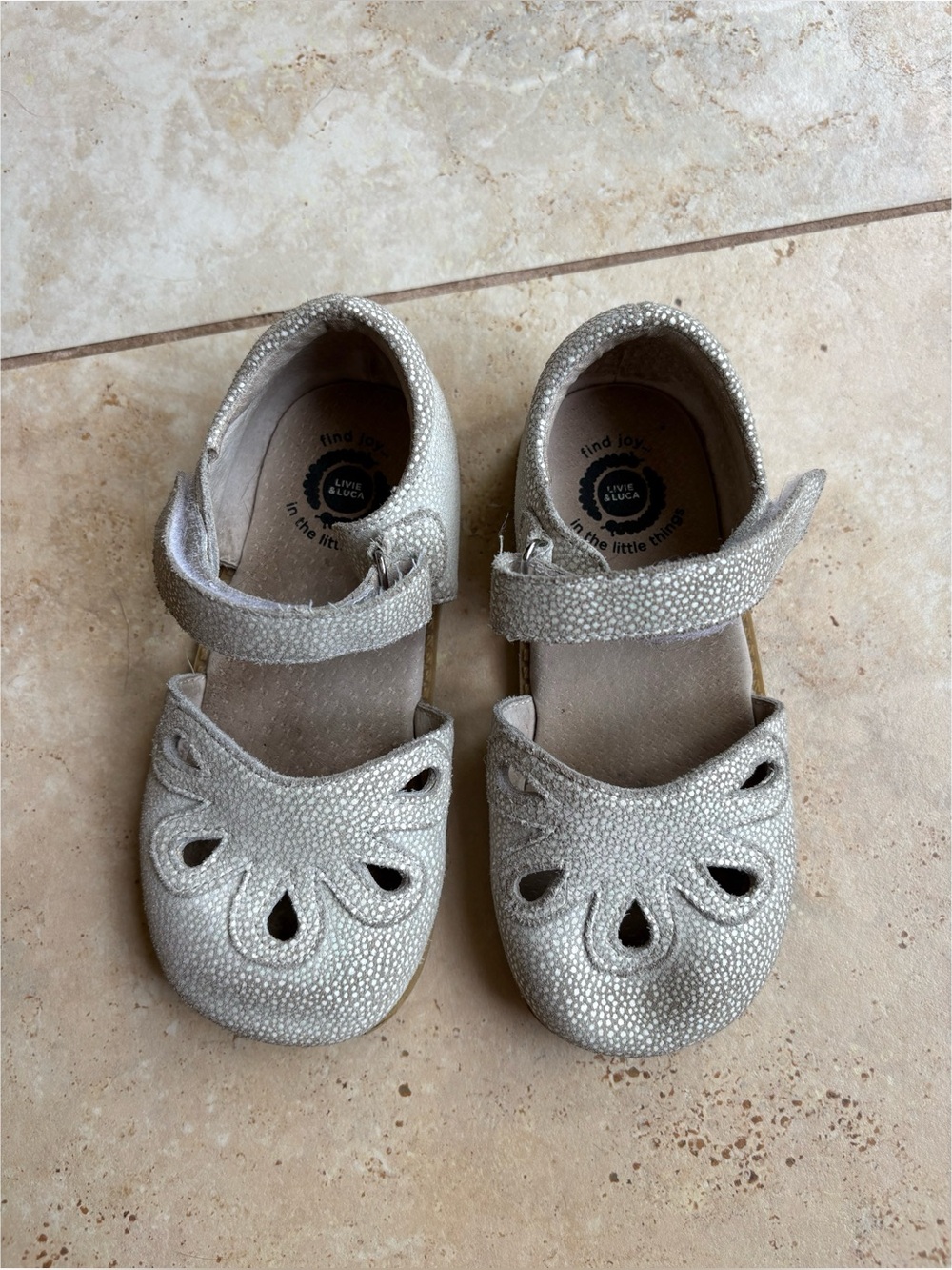 Livie & Luca Silver Sparkle Mary Jane Flats